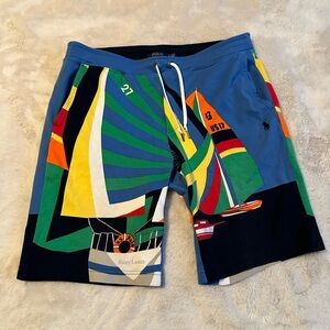 Polo Ralph Lauren Shorts Newport Sailboat All Over Print Men’s Size Large